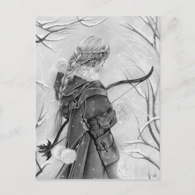 Entrada ao cartão da menina do arqueiro do inverno (Frente)