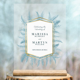 Entrada de casamento da arte da primavera azul-esv