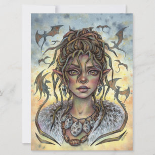 Entre Dragões Fairy Elf Fantasy Womy Art Card