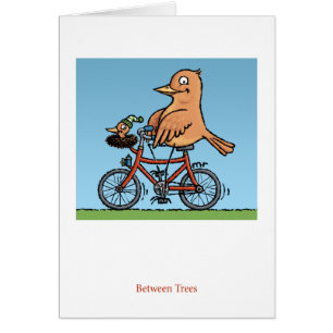 Entre o cartão do pássaro das árvores