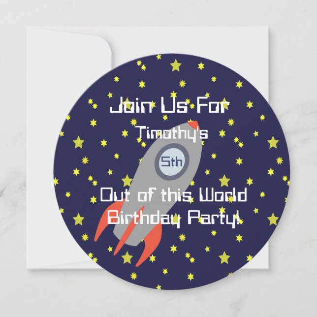 Entrega do Foguete Retro no Convite de festas Espa (Frente)