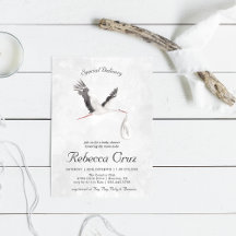 Entrega especial | Elegante Watercolor Stork Baby