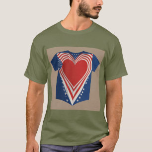 Entrega o Coração: Design de Camiseta da Bandeira 