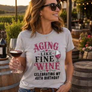 Envelhecendo como um Fino Vinho Aniversário Brilho