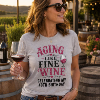 Envelhecendo como um Fino Vinho Aniversário Brilho