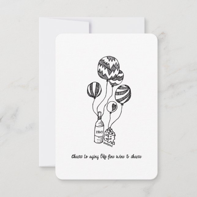 Envelhecimento Como Vinho Baixo - Cartão De Aniver (Frente)