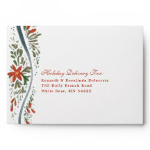 Envelope Arco azul festivo e Liner Poinsettia