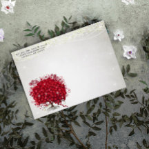 Envelope Árvore Coração Vermelho
