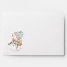 Envelope Blue Snowman
