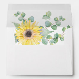 Envelope Botânico De Girassol, Aquarela