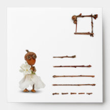 Envelope com elfos de bolota