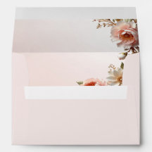 Envelope com Flores Decorativas Rosa e Branca