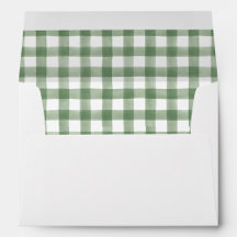 Envelope com Forro de Xadrez Verde