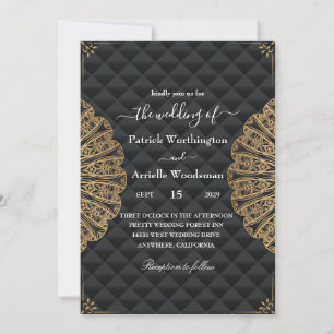 Envelope convites para casamento de luxo negro