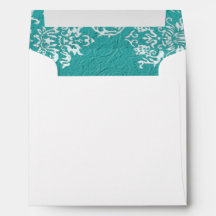 Envelope da Praça de Casamento Turquesa Damask