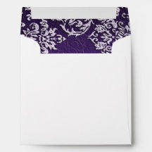 Envelope da Praça do Casamento Roxo Damask