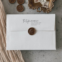 Envelope de cartão de Natal da família Chic modern