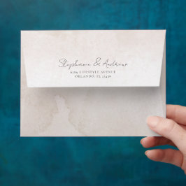 Envelope de casamento botânico em aquarela terraco