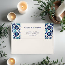 Envelope de Casamento de Azulejos do Mediterrâneo