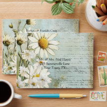 Envelope de Casamento de Margarida Branca Elegante