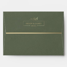 Envelope de Casamento de Textura Verde Dourada e S