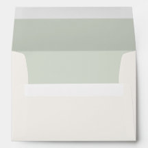 Envelope de Casamento em Verde Sage Pálido e Marfi