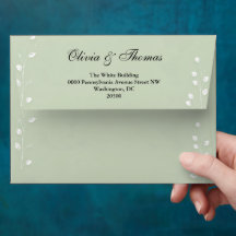 Envelope de Casamento Endereçado em Verde Salvia
