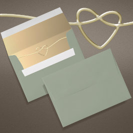 Envelope de Casamento Verde Sage Minimalista