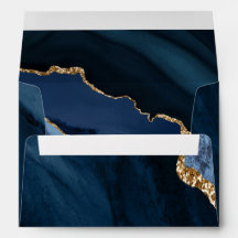 Envelope de convite azul e ágil do marinho