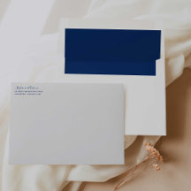 Envelope de Convite Azul Simples