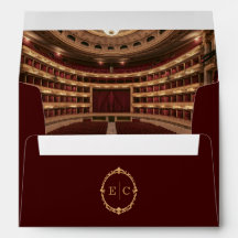 Envelope de Convite da Casa de Ópera Burgundy