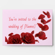 Envelope de Convite para Casamento de Rosas vermel