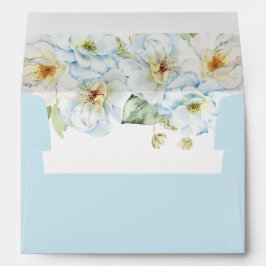 Envelope de Convite para Chá de fraldas Floral Azu