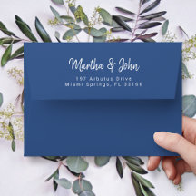 Envelope de Endereço de Devolução Azul Elegante