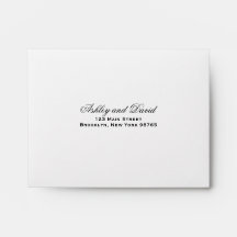 Envelope de Endereço de Retorno de Letra Elegante