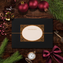 Envelope de Endereço de Retorno Elegante Gótico