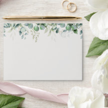 Envelope de Noiva com Verde de Eucalipto