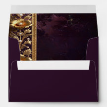 Envelope de Ornamento Floral Dourado com Pérolas
