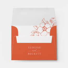 Envelope de Resposta Autoendereçada Floral Laranja