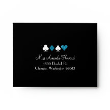 Envelope de Resposta de Casamento Azul de Destino