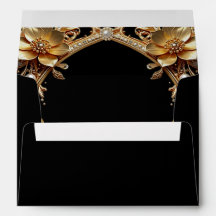 Envelope Elegante com Moldura Dourada