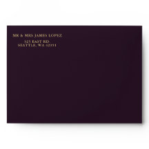 Envelope Elegante Floral Dourado Roxo