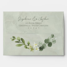Envelope Elegante Greenery Wedding Convite