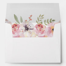 Envelope floral do convite de Boho