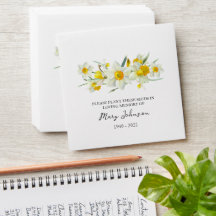 Envelope Funeral Memorial Daffodil Seed Packet