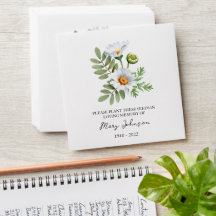 Envelope Funeral Memorial Daisy Seed Packet