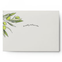 Envelope Olive Branch com Endereço de Retorno Pers