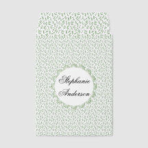 Envelope Personalizado com Pontos Verde Sálvia – N