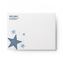 Envelope Personalizado para Bebê Menino com Xadrez