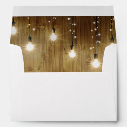 Envelope Rustic String Of Lights Country Wedding